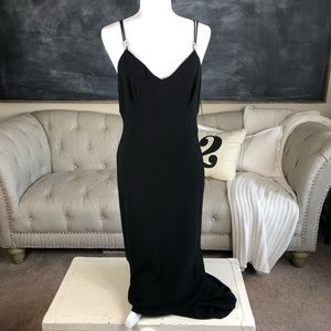 RALPH LAUREN | Vintage Long Black Dress Rhinestone